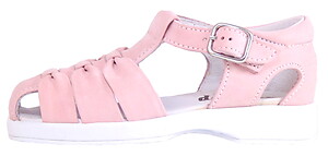 B-120 - Pink Nubuck Leather Sandals