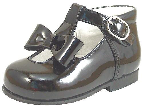 K-5625 - Black Patent Bow Shoes