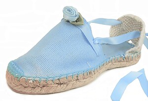 E-11 - Light Blue Espadrilles with Roses