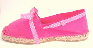 E-16 - Fuschia Dot Espadrilles