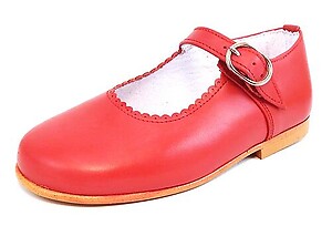 F-8070 - Red Scalloped Mary Janes