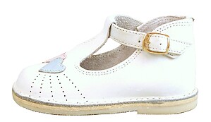 TI-424 UP - White Baby Shoes with Hearts