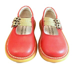FARO 5Q0110 - Double Buckle Red Shoes - Euro 24 Size 7