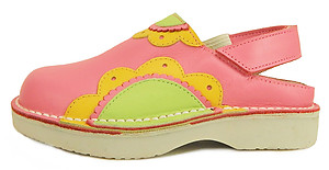 FARO 5Q1312 - Fuschia Flower Clogs - Euro 25 Size 8