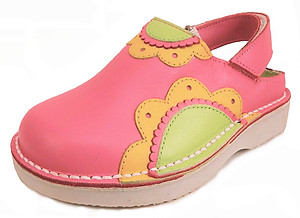 FARO 5Q1312 - Fuschia Flower Clogs - Euro 25 Size 8