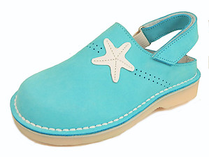 FARO 5Q1512 - Turquoise Starfish Clogs - Euro 25 Size 8