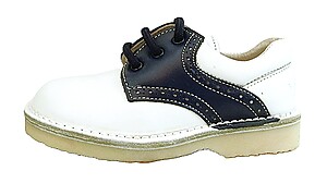 5S1629 - White Navy Saddle Shoes - Euro 24 Size 7
