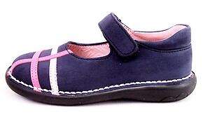5T0611 - Navy & Pink Mary Janes - Euro 24 Size 7