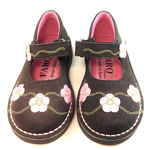 FARO 5T0911 - Black & Pink Mary Janes - Euro 24 Size 7