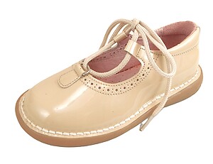 5T1011 - Sand Patent Mary Janes - Euro 24 Size 7
