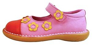 5X0611 - Fuchsia & Red Mary Janes