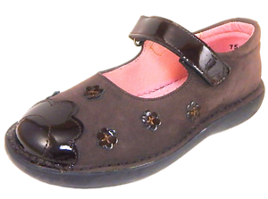 5Z7511 - Brown Flower Mary Janes