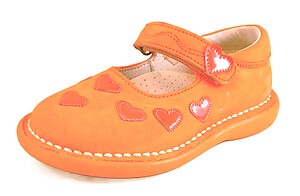 5X7611 - Orange Heart Mary Janes - Euro 24 Size 7
