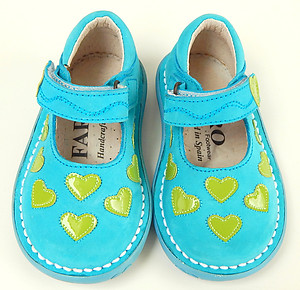 FARO 5Z7611 - Turquoise Heart Mary Janes - EU 20 US 4-4.5