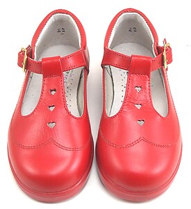 8547 - Red Leather T-Straps