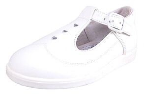 8547 - White Leather T-Straps