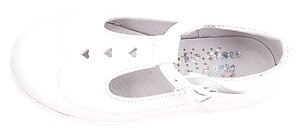 8547 - White Leather T-Straps