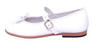 A-1014 - White Leather Tuxedo Bow Dress Shoes