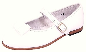 A-1014 - White Leather Tuxedo Bow Dress Shoes