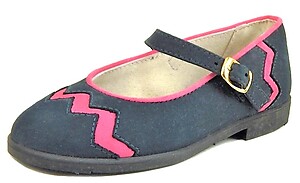 A-1067 - Navy-Fuschia Mary Janes