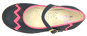 A-1067 - Navy-Fuschia Mary Janes