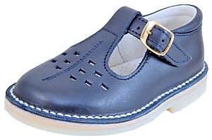 A-1154P (Sale) - Navy T-Straps - Euro 22 Size 6