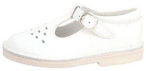 A-1154 P (Sale) - White Leather T-Straps