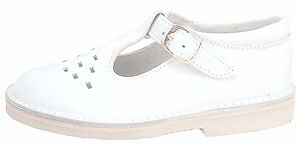 A-1154 P (Sale) - White Leather T-Straps