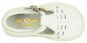 A-1154 - White Leather T-Straps