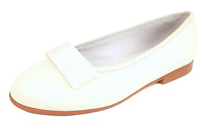 A-1182 PB - Ivory Tuxedo Bow Ballet Flats - Euro 34 Size 3