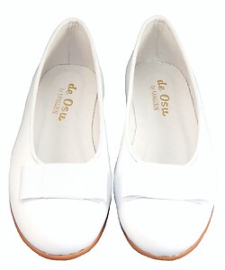 A-1182 - White Tuxedo Bow Ballet Flats