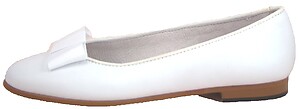 A-1182P - White Tuxedo Bow Ballet Flats