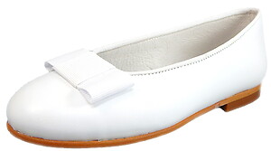 A-1182P - White Tuxedo Bow Ballet Flats