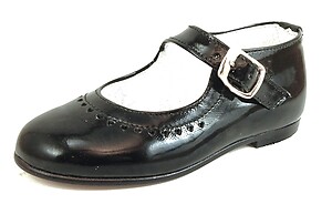 A-1203 - Black Patent Heart Mary Jane - Euro 20 Size 5