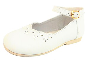 A-1210 - Flower Perfed White Dress Shoes