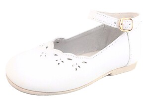 A-1210 - Flower Perfed White Dress Shoes