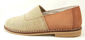 A-1211 - Tan Linen Slip-ons