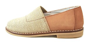 A-1211 - Tan Linen Slip-ons