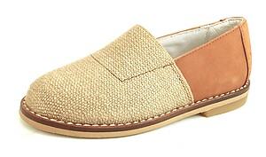 A-1211 - Tan Linen Slip-ons