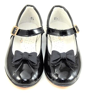 A-1283 - Black Patent Bow Dress Shoes