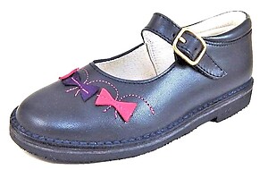 A-1290 - Navy Bow Mary Janes