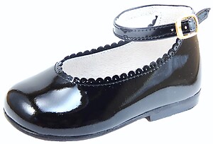 A-302 - Black Patent Dress Ankle Straps