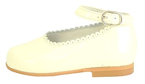 A-302 K - Ivory Patent Ankle Straps