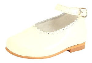 A-302 K - Ivory Patent Ankle Straps