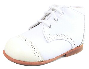A-432 - White Leather & Cream Dress Boots
