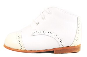 A-432 - White Leather & Cream Dress Boots