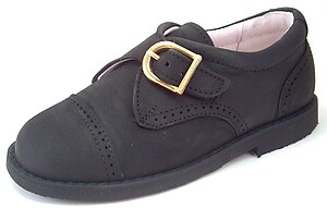 A-5019 (SALE) - Black Nubuck Monk Straps