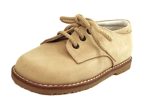 A-591 - Boys' Tan Oxfords -Euro 23 Size 7