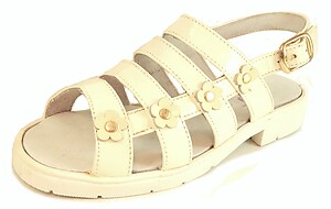 A-7133 - Girls' Ivory Patent Sandals