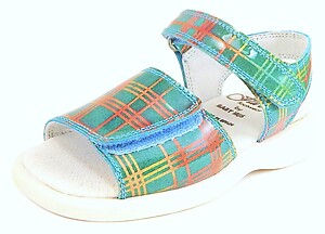 FARO B-063 - Turquoise/Aqua Plaid Sandals